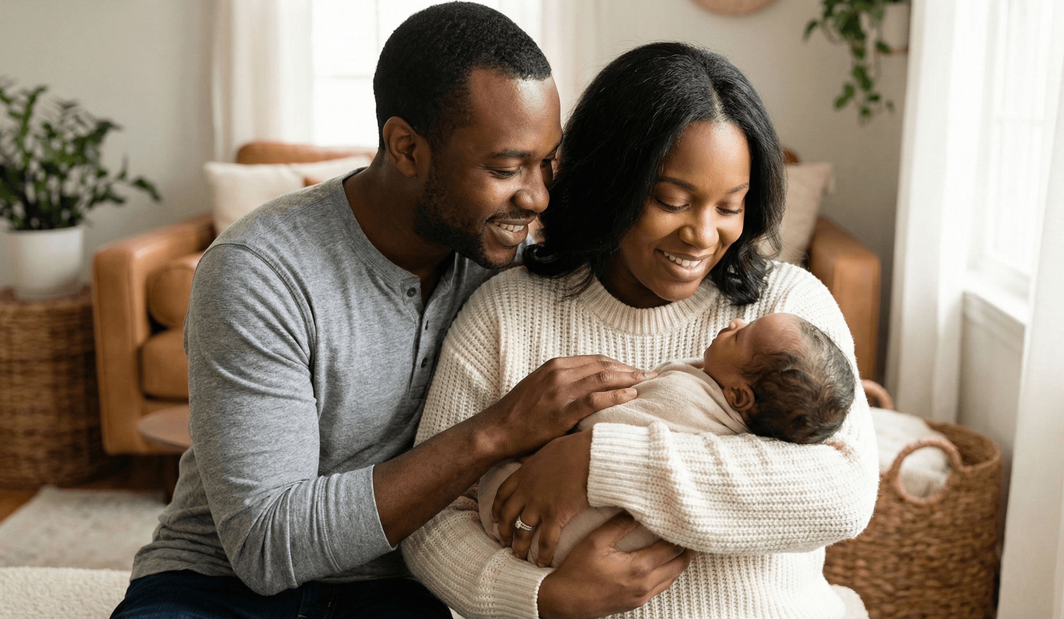 Family supported by birth doula Hannah Ghidey in Jacksonville FL